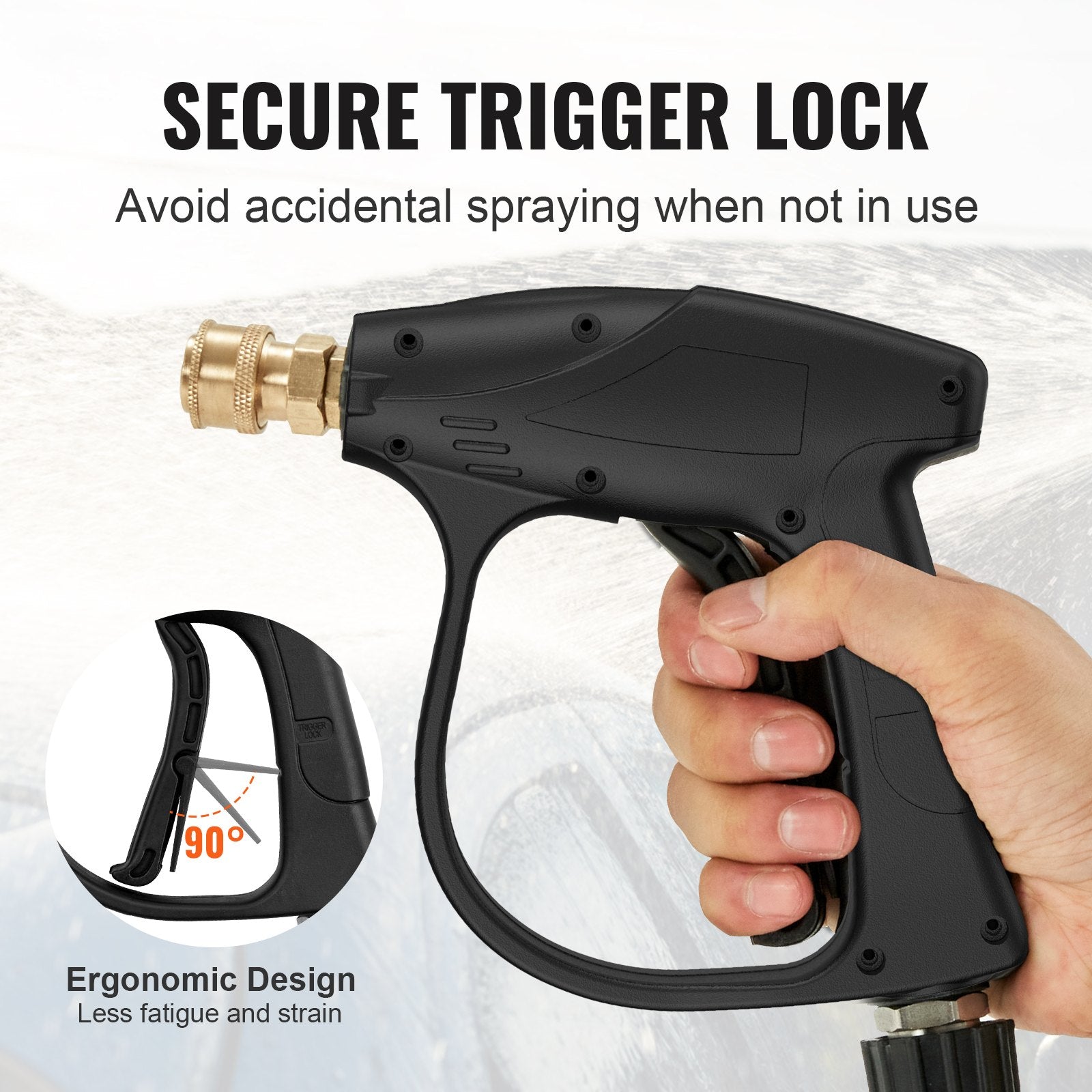 Automotive Cleaning: VEVOR 1/4'' High Pressure Washer Gun 4350PSI Power Wash Foam Spray w/ Nozzle