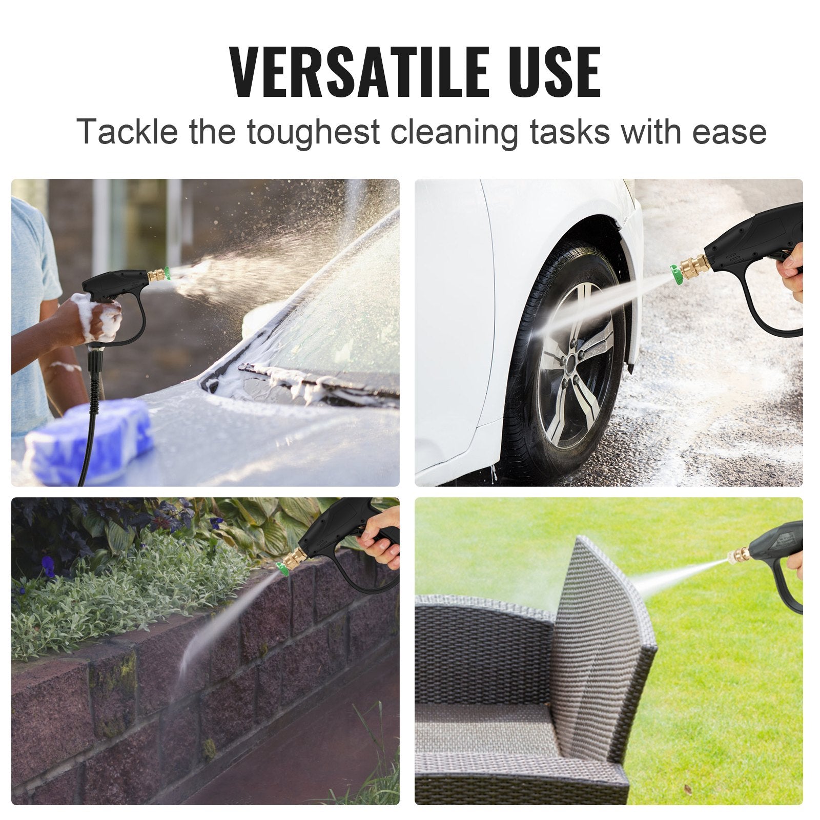 Automotive Cleaning: VEVOR 1/4'' High Pressure Washer Gun 4350PSI Power Wash Foam Spray w/ Nozzle