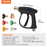 Automotive Cleaning: VEVOR 1/4'' High Pressure Washer Gun 4350PSI Power Wash Foam Spray w/ Nozzle