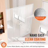Shower Heads & Screens: VEVOR Semi-frameless Double Sliding Shower Door SGCC Tempered Glass 1/4" Chrome