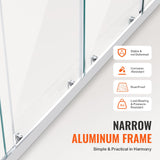 Shower Heads & Screens: VEVOR Semi-frameless Double Sliding Shower Door SGCC Tempered Glass 1/4" Chrome