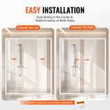 Shower Heads & Screens: VEVOR Semi-frameless Double Sliding Shower Door SGCC Tempered Glass 1/4" Chrome