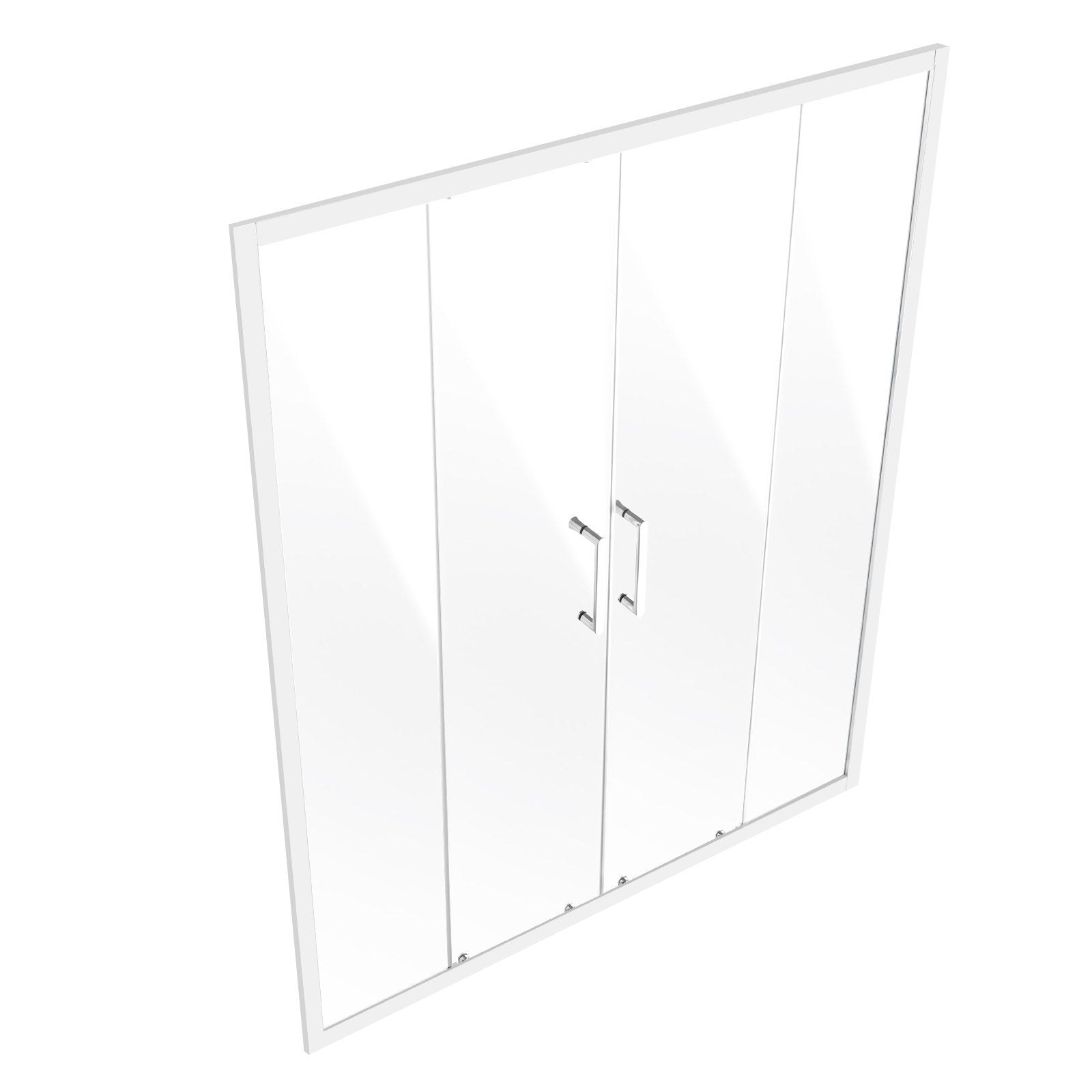 Shower Heads & Screens: VEVOR Semi-frameless Double Sliding Shower Door SGCC Tempered Glass 1/4" Chrome
