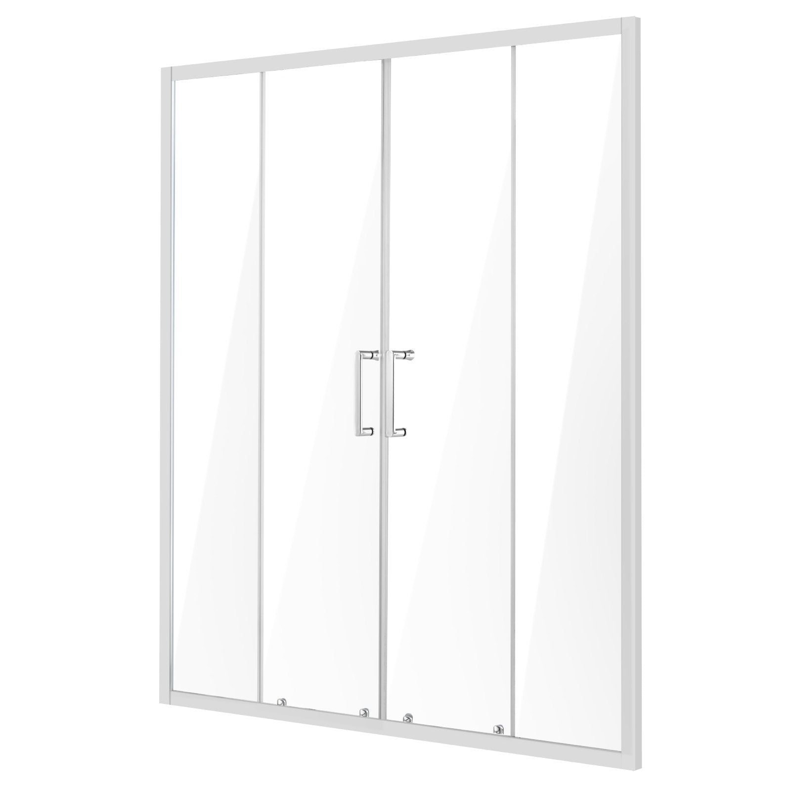 Shower Heads & Screens: VEVOR Semi-frameless Double Sliding Shower Door SGCC Tempered Glass 1/4" Chrome