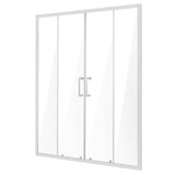Shower Heads & Screens: VEVOR Semi-frameless Double Sliding Shower Door SGCC Tempered Glass 1/4" Chrome