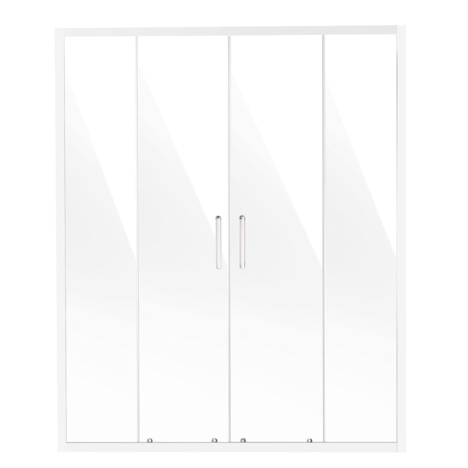 Shower Heads & Screens: VEVOR Semi-frameless Double Sliding Shower Door SGCC Tempered Glass 1/4" Chrome