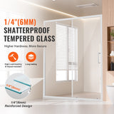 Shower Heads & Screens: VEVOR Semi-frameless Shower Door 57.7-59" x 70" SGCC Tempered Glass 1/4" Chrome