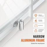 Shower Heads & Screens: VEVOR Semi-frameless Shower Door 57.7-59" x 70" SGCC Tempered Glass 1/4" Chrome