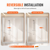 Shower Heads & Screens: VEVOR Semi-frameless Shower Door 57.7-59" x 70" SGCC Tempered Glass 1/4" Chrome