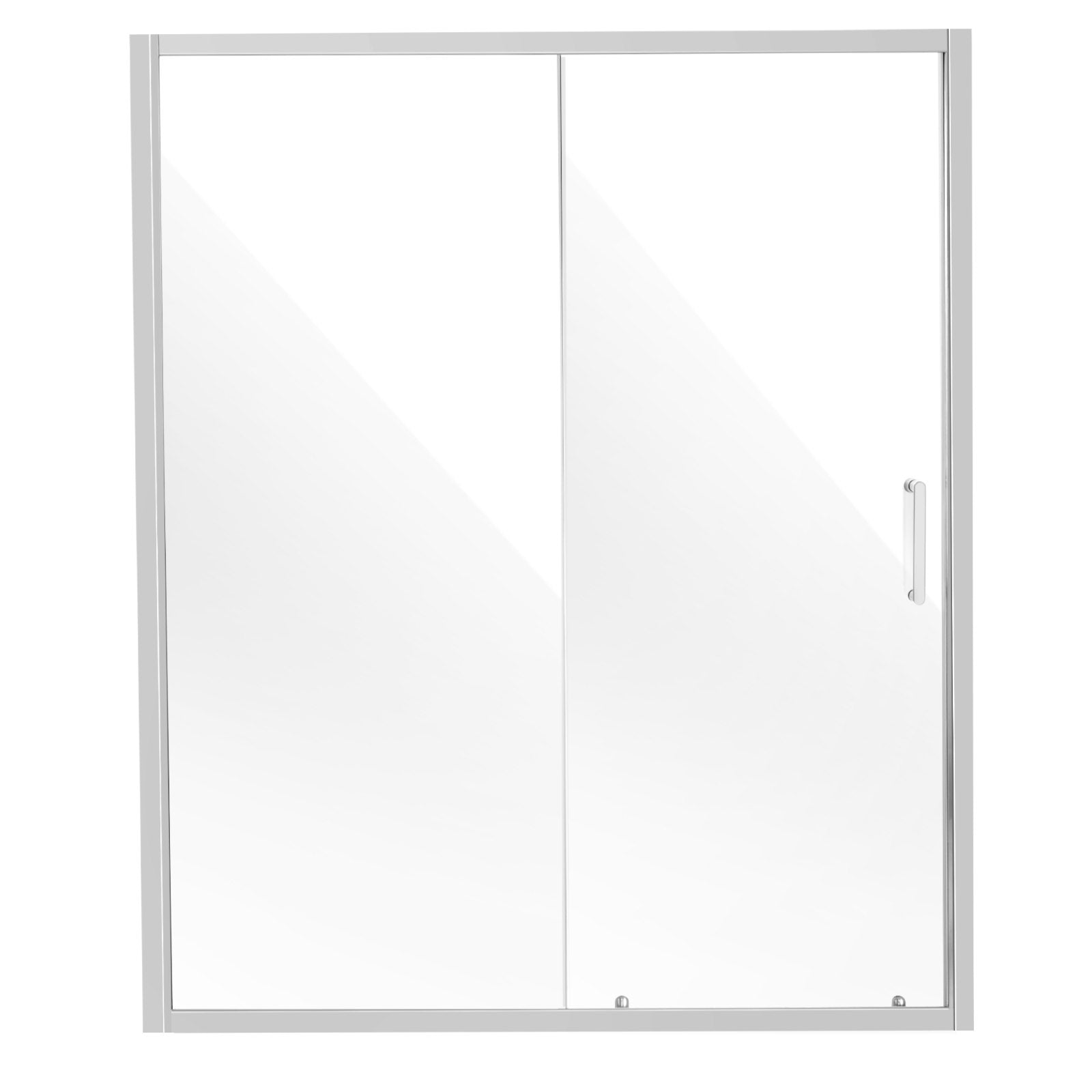 Shower Heads & Screens: VEVOR Semi-frameless Shower Door 57.7-59" x 70" SGCC Tempered Glass 1/4" Chrome