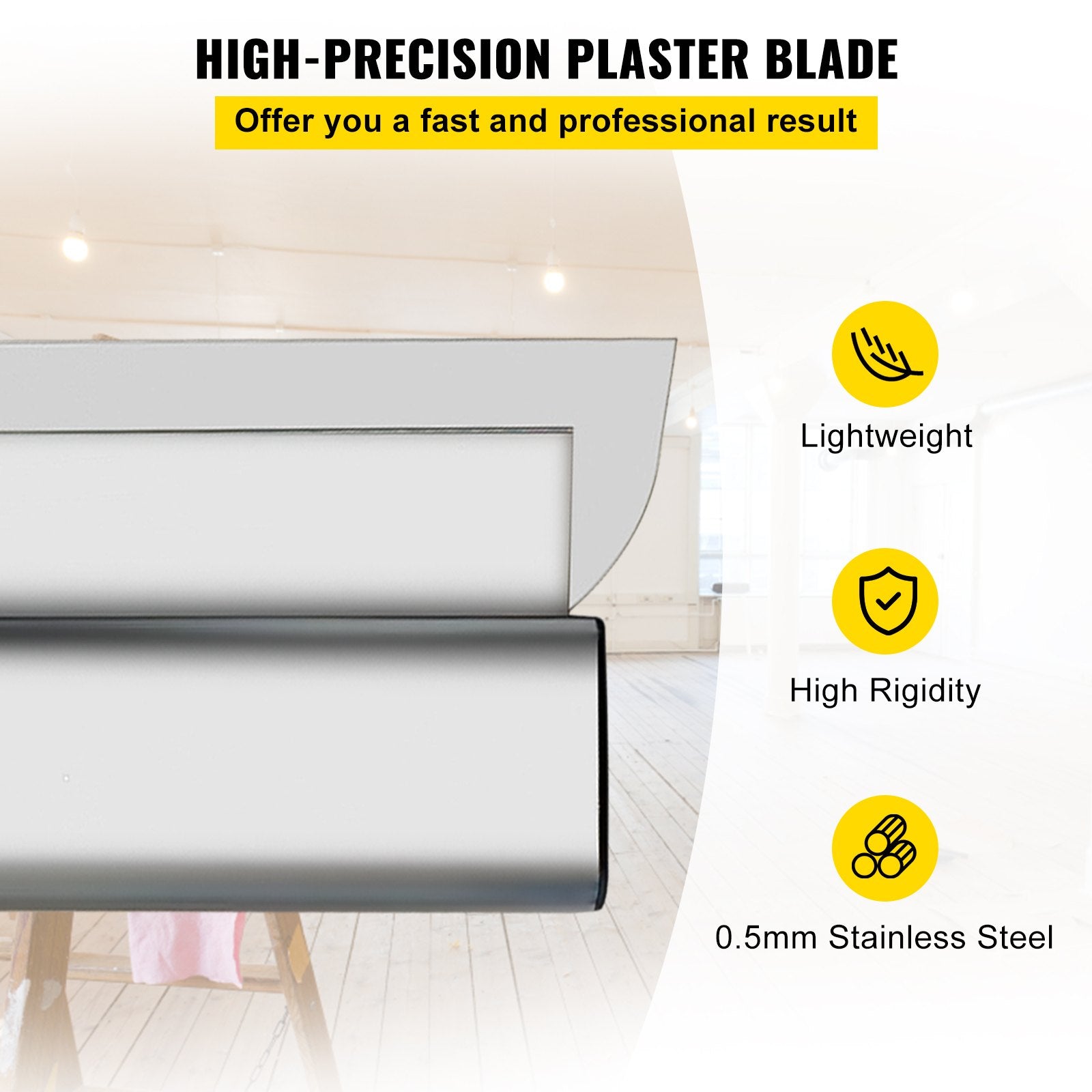 Chainsaws: VEVOR Skimming Blade Set,10"+16"+24" Blades + 35"-78" Extension Handle，European Stainless Steel Construction Knife, Aluminum Blade Profile Smoothing Knockdown Spatula for Gyprock/Drywall/Wall-Boa