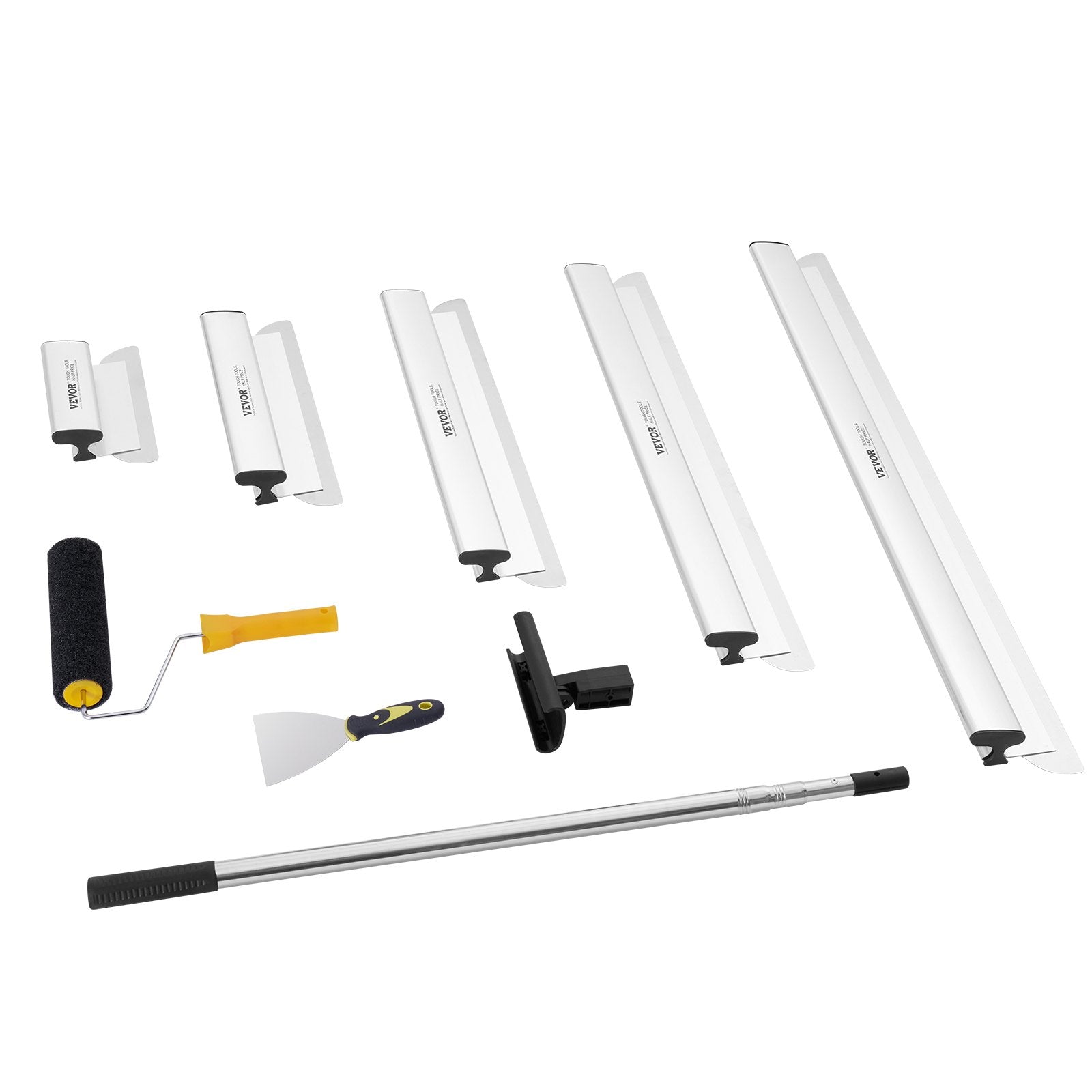Putty Knives, Scrapers & Chisels: VEVOR Drywall Skimming Blade Set, 10/16/24/32/40 in Skimming Blades + 34-81.6 in Extension Handle Pole, Stainless Steel Knife Professional Skim Coat Tools, for Gyprock/WallBoard/Plasterboard