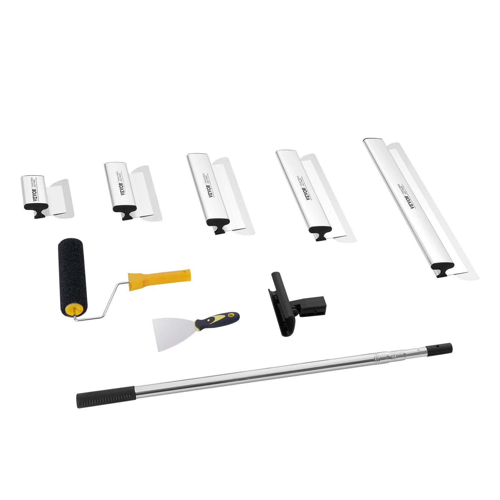 Putty Knives, Scrapers & Chisels: VEVOR Drywall Skimming Blade Set, 7/10/14/16/24 in Skimming Blades + 34 - 81.6 in Extension Handle Pole, Stainless Steel Knife Professional Skim Coat Tools, for Gyprock/WallBoard/Plasterboard