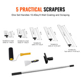 Putty Knives, Scrapers & Chisels: VEVOR Drywall Skimming Blade Set, 7/10/14/16/24 in Skimming Blades + 34 - 81.6 in Extension Handle Pole, Stainless Steel Knife Professional Skim Coat Tools, for Gyprock/WallBoard/Plasterboard