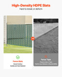 Door Hardware: VEVOR Bottom Locking Privacy Slats, Single-Wall Vertical Bottom-Locking Slats for Chain-Link Fence, High-Density HDPE Chain Link Slats Ideally Fit 1.2 m High Fence for Garden Farm Sports Field(Green)