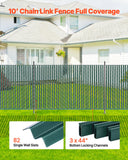 Door Hardware: VEVOR Bottom Locking Privacy Slats, Single-Wall Vertical Bottom-Locking Slats for Chain-Link Fence, High-Density HDPE Chain Link Slats Ideally Fit 1.2 m High Fence for Garden Farm Sports Field(Green)