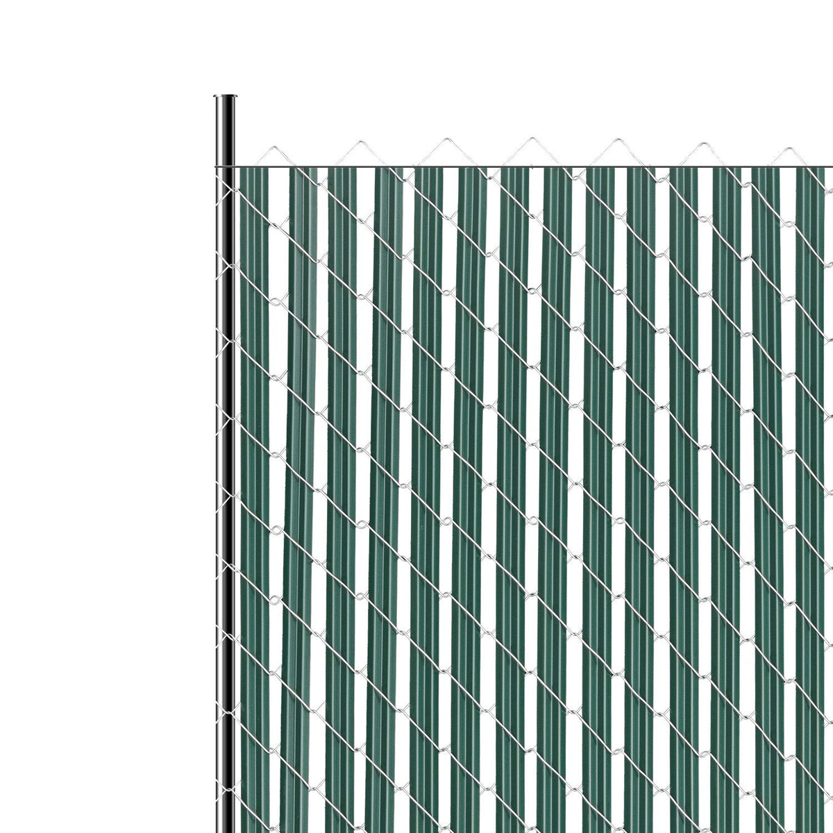 Bottom Locking Privacy Slats, Single-Wall Vertical Bottom-Locking Slats for Chain-Link Fence, High-Density HDPE Chain Link Slats Ideally Fit 1.5 m High Fence for Garden Farm Sports Field(Green)