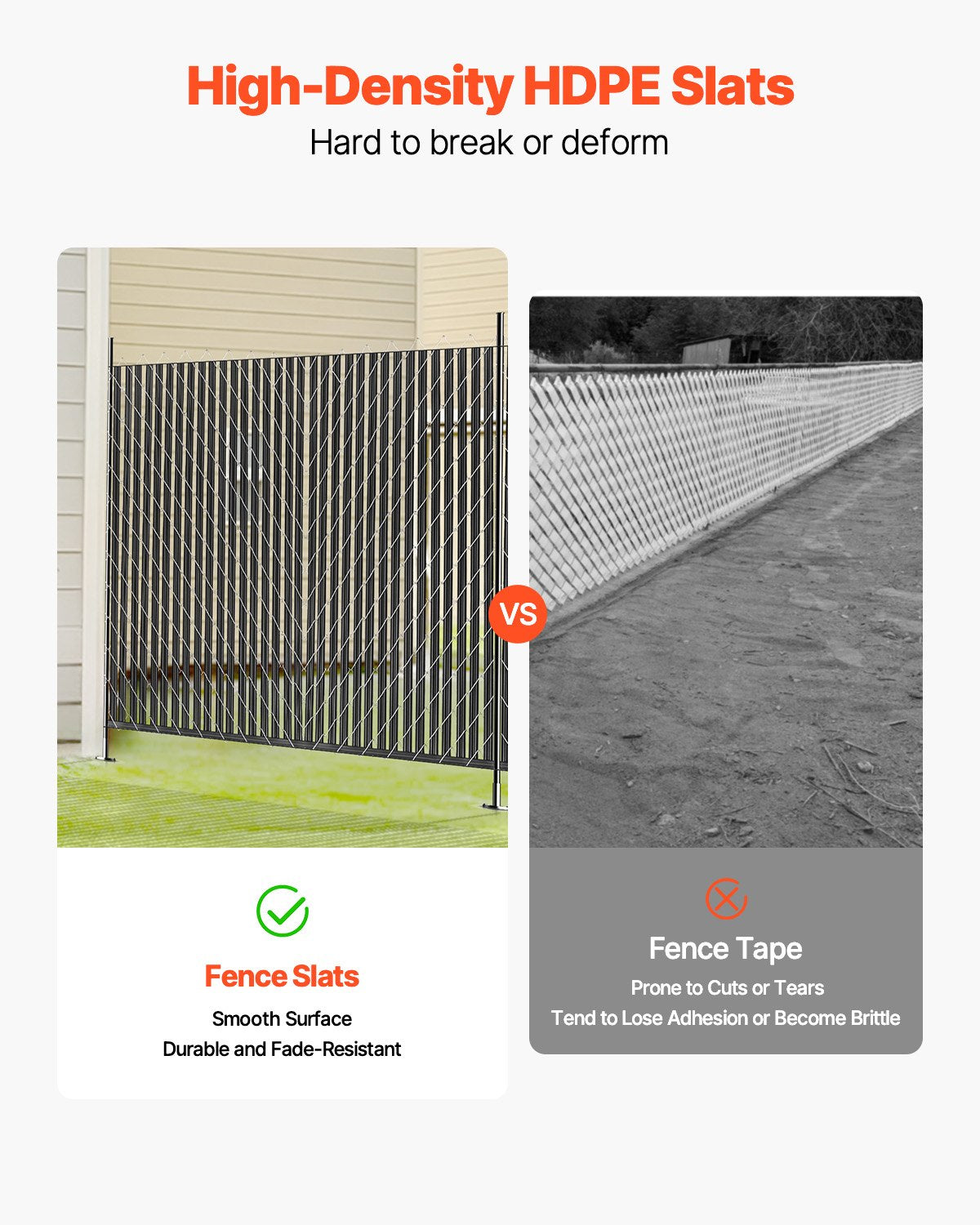 Vases & Table Decor: VEVOR Bottom Locking Privacy Slats, Single-Wall Vertical Bottom-Locking Slats for Chain-Link Fence, High-Density HDPE Chain Link Slats Ideally Fit 1.8 m High Fence for Garden Farm Sports Field(Black)