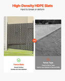 Vases & Table Decor: VEVOR Bottom Locking Privacy Slats, Single-Wall Vertical Bottom-Locking Slats for Chain-Link Fence, High-Density HDPE Chain Link Slats Ideally Fit 1.8 m High Fence for Garden Farm Sports Field(Black)