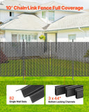 Vases & Table Decor: VEVOR Bottom Locking Privacy Slats, Single-Wall Vertical Bottom-Locking Slats for Chain-Link Fence, High-Density HDPE Chain Link Slats Ideally Fit 1.8 m High Fence for Garden Farm Sports Field(Black)