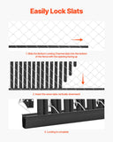 Vases & Table Decor: VEVOR Bottom Locking Privacy Slats, Single-Wall Vertical Bottom-Locking Slats for Chain-Link Fence, High-Density HDPE Chain Link Slats Ideally Fit 1.8 m High Fence for Garden Farm Sports Field(Black)