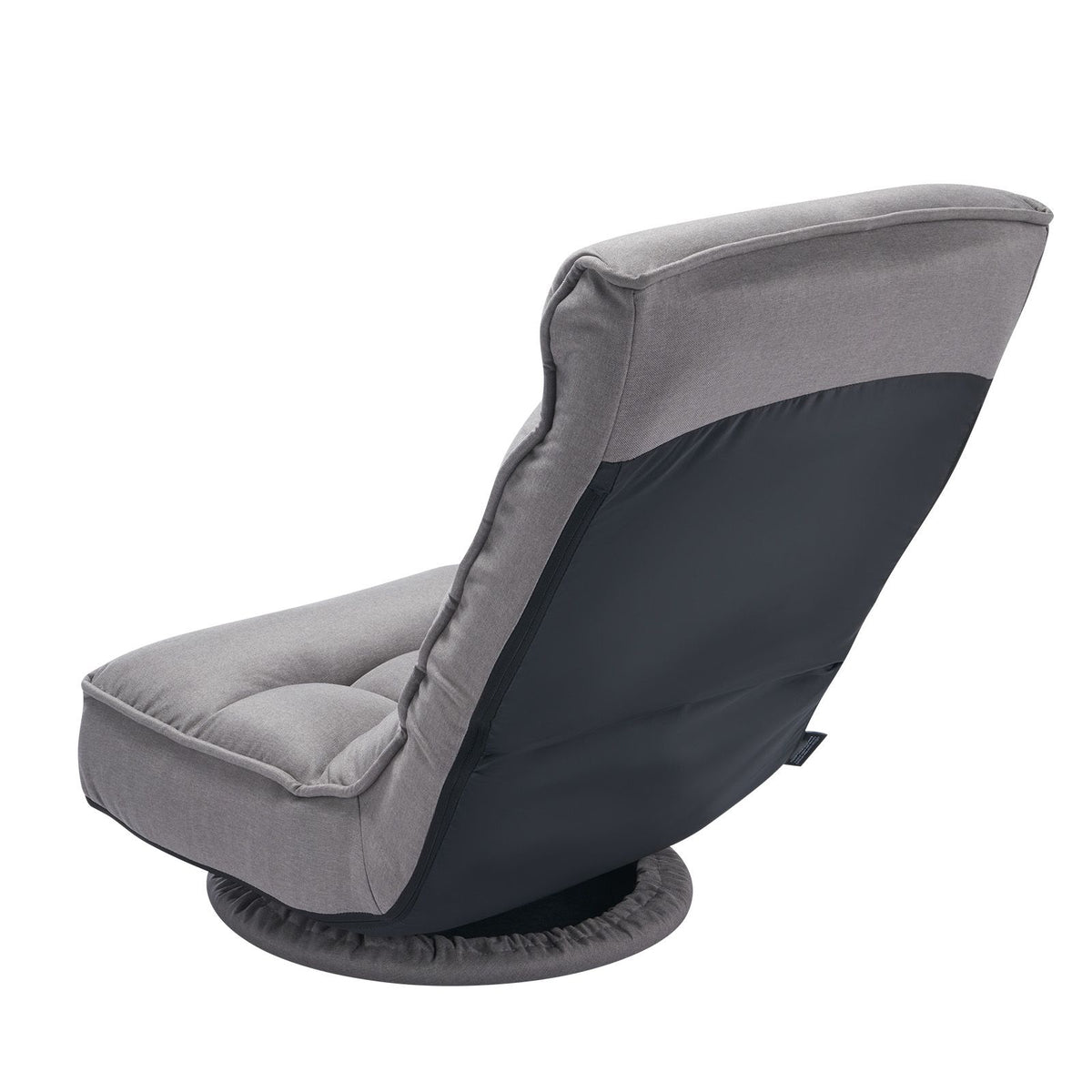 Swivel Floor Gaming Chair, 360-Degree Rotating Floor Chair with 4 Adjustable Position Folding Backrest and Lumbar Support, Folding Video Reclining Sofa for Watching TV Reading Playing Game, Gray