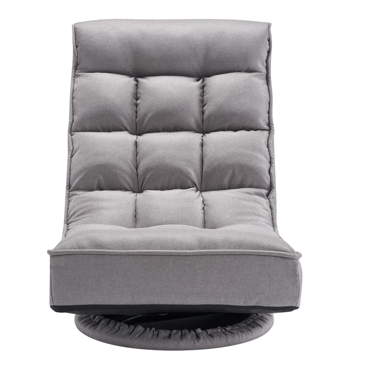 Swivel Floor Gaming Chair, 360-Degree Rotating Floor Chair with 4 Adjustable Position Folding Backrest and Lumbar Support, Folding Video Reclining Sofa for Watching TV Reading Playing Game, Gray