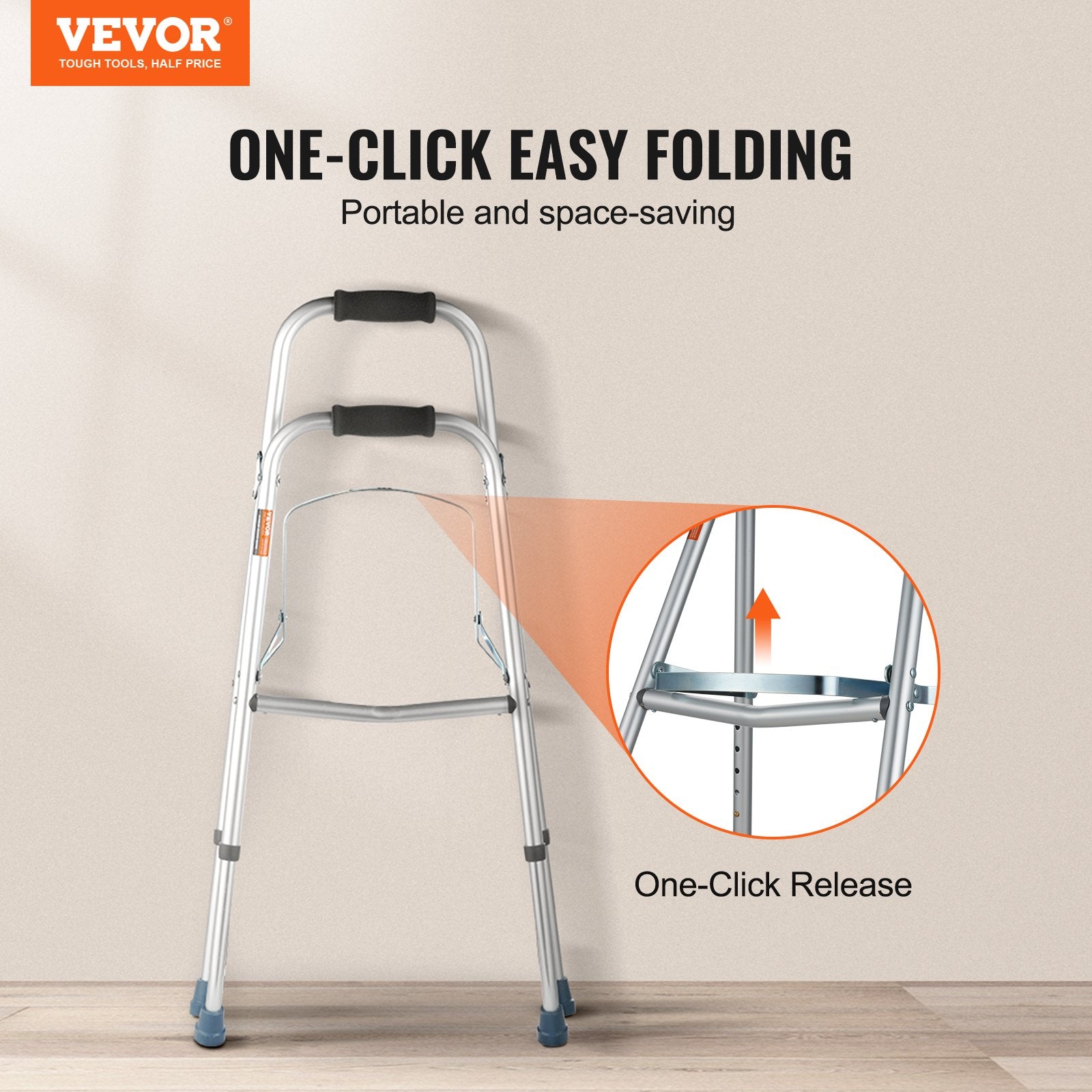 Mobility & Accessibility: VEVOR Folding Hemi Walker One Arm Mobility Walker for Senior & Adjustable Height
