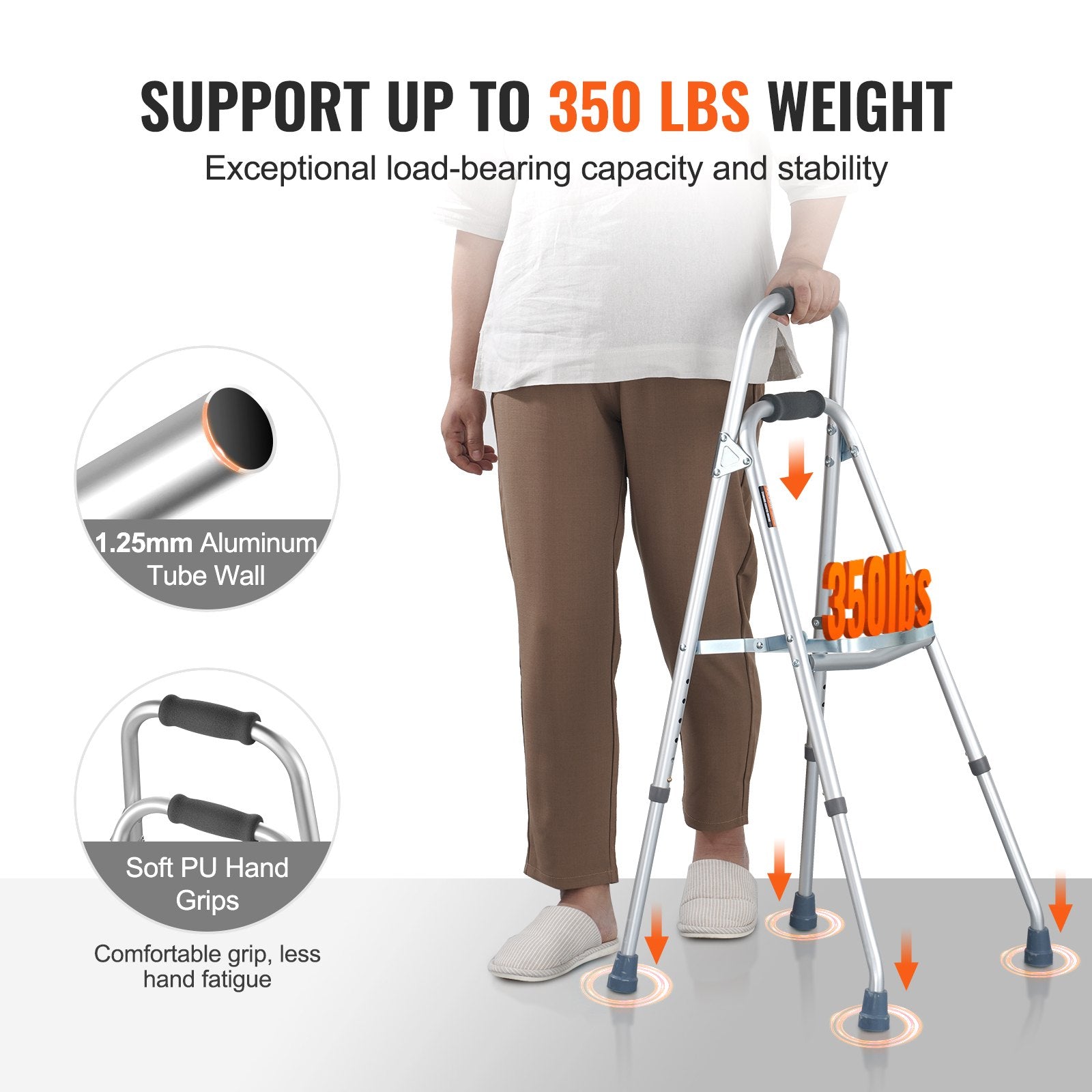 Mobility & Accessibility: VEVOR Folding Hemi Walker One Arm Mobility Walker for Senior & Adjustable Height