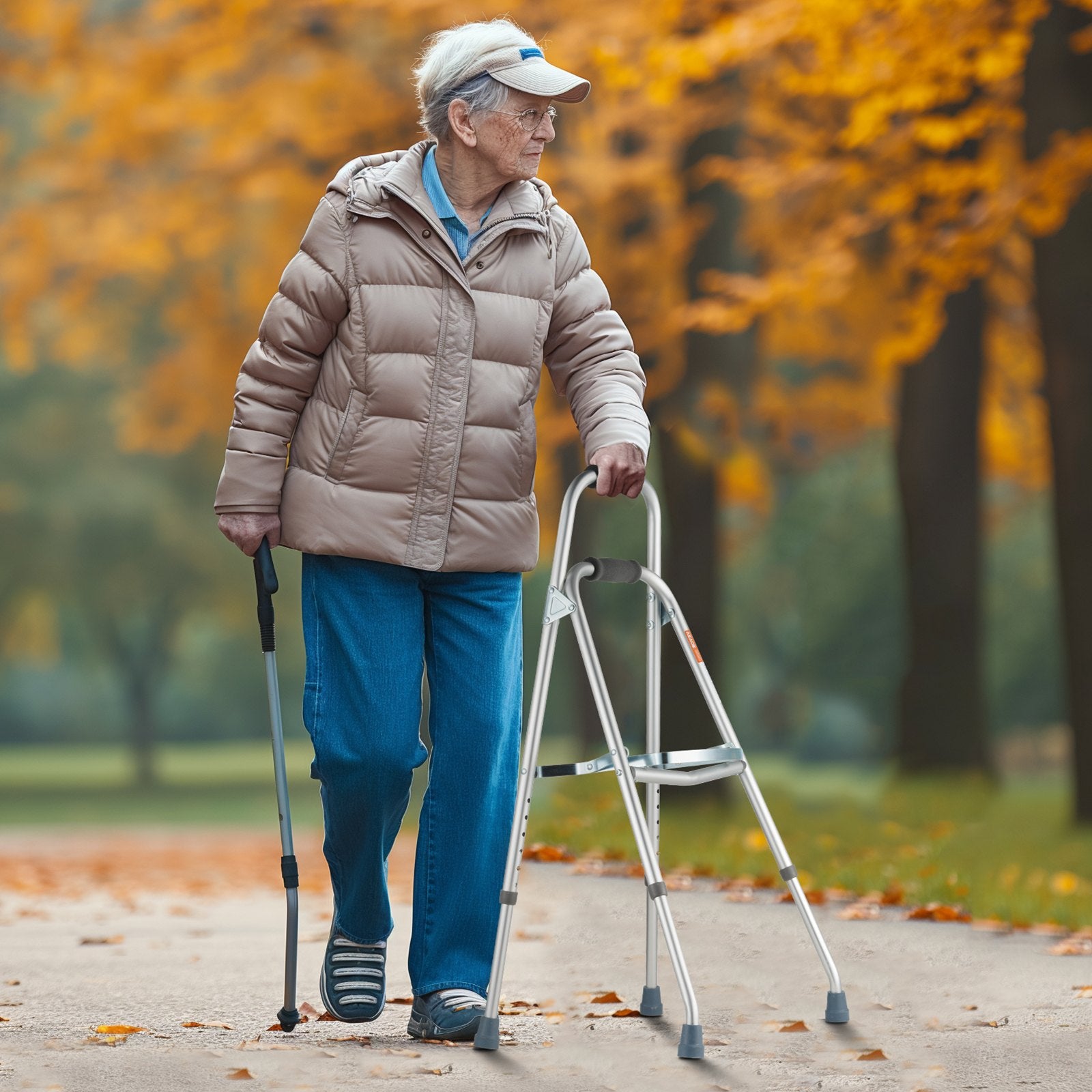 Mobility & Accessibility: VEVOR Folding Hemi Walker One Arm Mobility Walker for Senior & Adjustable Height