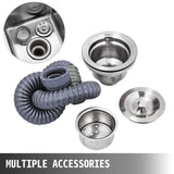 Kitchen & Bathroom DIY: VEVOR Handmade Sink Non-magnetic Stainless Steel Kitchen Sink Hand Made 1 Compartment 40.6 x 39.4 x 25.4 cm Capacity Huge Tub Sink with Right Hand Platform for Farmhouse Cafe Shop Hospital