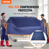 Blankets & Throws: VEVOR Moving Blankets, 2032 x 1829 mm, 29.5 kg/dz, 12 Packs, Professional Non-Woven & Recycled Cotton Packing Blanket, Heavy Duty Mover Pads for Protecting Furniture, Floors, Appliances, Blue/Orange