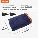 Blankets & Throws: VEVOR Moving Blankets, 2032 x 1829 mm, 15.6 kg/dz, 12 Packs, Professional Non-Woven & Recycled Cotton Packing Blanket, Heavy Duty Mover Pads for Protecting Furniture, Floors, Appliances, Blue/Orange