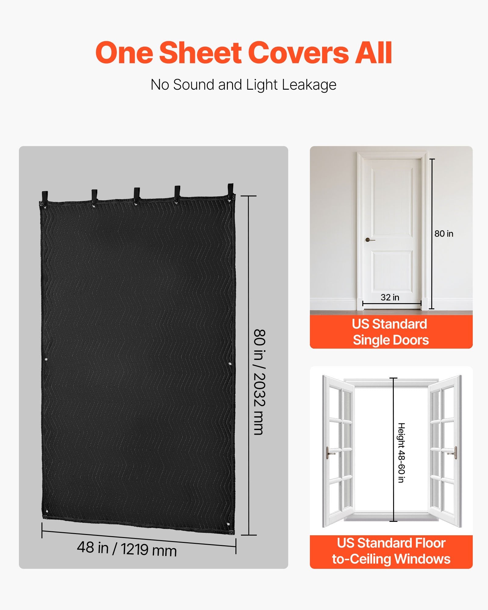 Toy Boxes: VEVOR Sound Dampening Blankets, Soundproof Curtains with 2032 x 1219 mm, Soundproof Blanket with Grommets, Studio Grommeted Blanket, for Window, Door, Light Blocker, Music Recording, Black