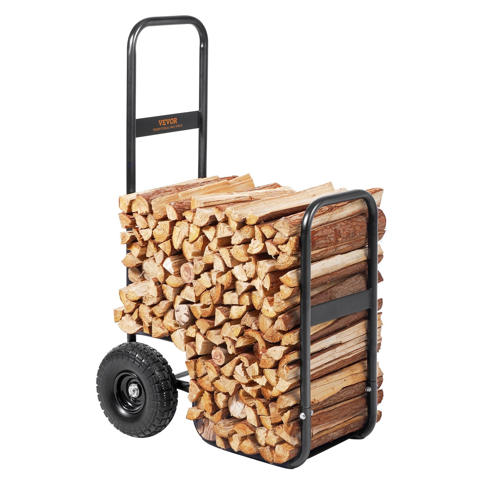 Spreaders & Wheelbarrows: VEVOR Firewood Log Cart Wood Mover Hauler 250 lbs Capacity on PU Wheels Dolly