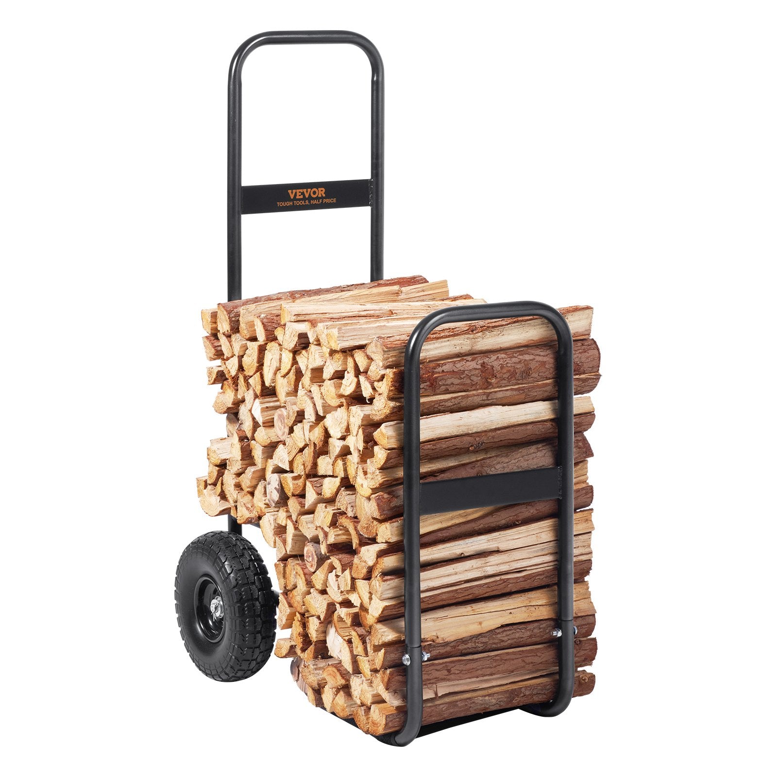 Spreaders & Wheelbarrows: VEVOR Firewood Log Cart Wood Mover Hauler 250 lbs Capacity on PU Wheels Dolly