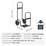 Side Tables: VEVOR Firewood Log Cart, 113 kg Load Capacity, Outdoor and Indoor Wood Rack Storage Mover with Pneumatic Rubber Wheels, Heavy Duty Steel Dolly Hauler, Firewood Carrier for Fireplace, Fire Pit, Black
