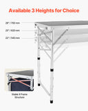BBQ Tools: VEVOR Camping Kitchen Table, Folding Outdoor Cooking Table, 3 Adjustable Height, Aluminum Lightweight Portable Cook Station with Storage Organizer, Carry Handle, for BBQ Party Picnic RV Travel, Blue