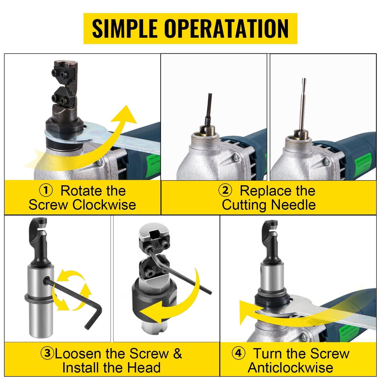 Electric Nibbler 1.8mm Heavy Duty Metal Sheet Cutter Stainless Steel 380W