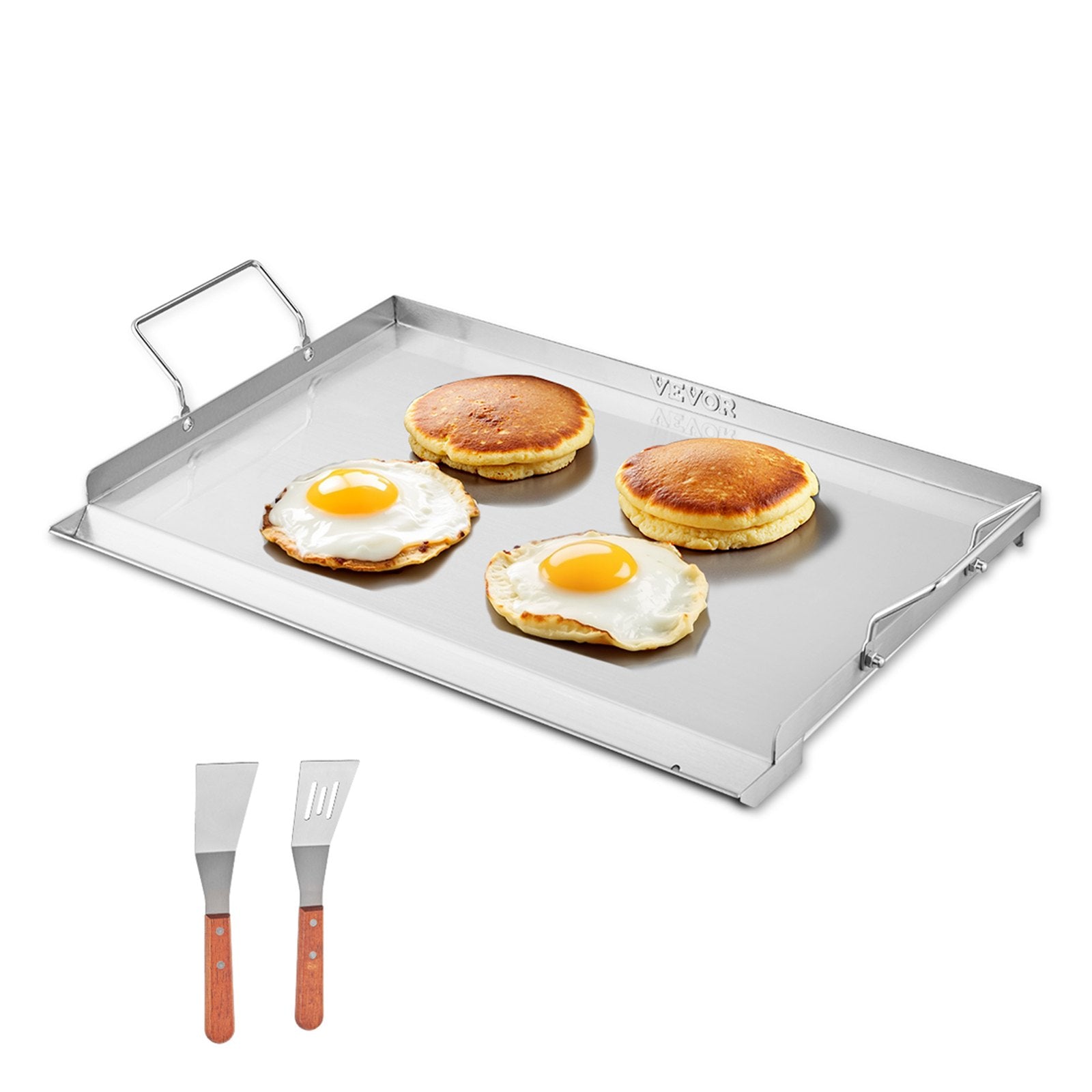BBQ Tools: VEVOR Stainless Steel Griddle, 23x16 inch Universal Flat Top Rectangular Plate, Gas Grill Griddle for BBQ Grill, Teppanyaki, Portable Family Cookware with Handle, for Camping Tailgating Party