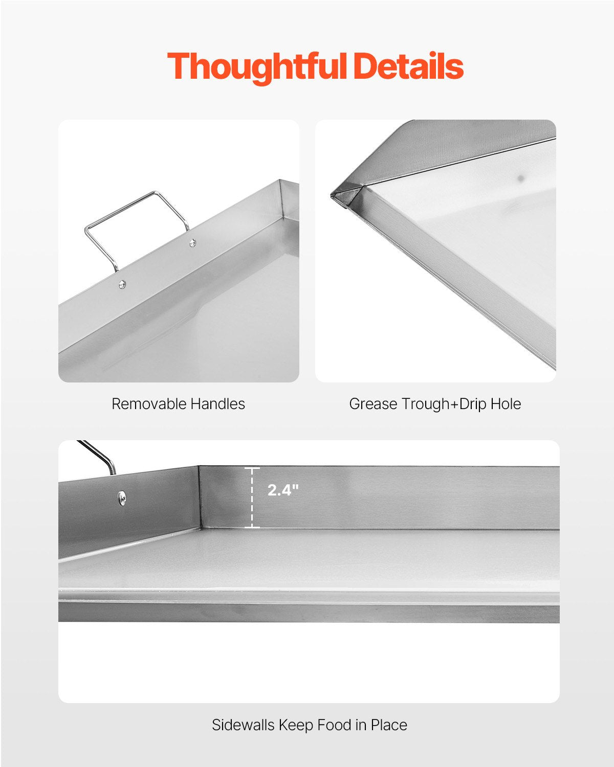 BBQ Tools: VEVOR 36x22 in Flat Top Griddle Stainless Steel Universal BBQ Grill Pan Cookware