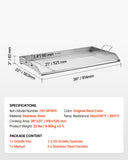 BBQ Tools: VEVOR 36x22 in Flat Top Griddle Stainless Steel Universal BBQ Grill Pan Cookware