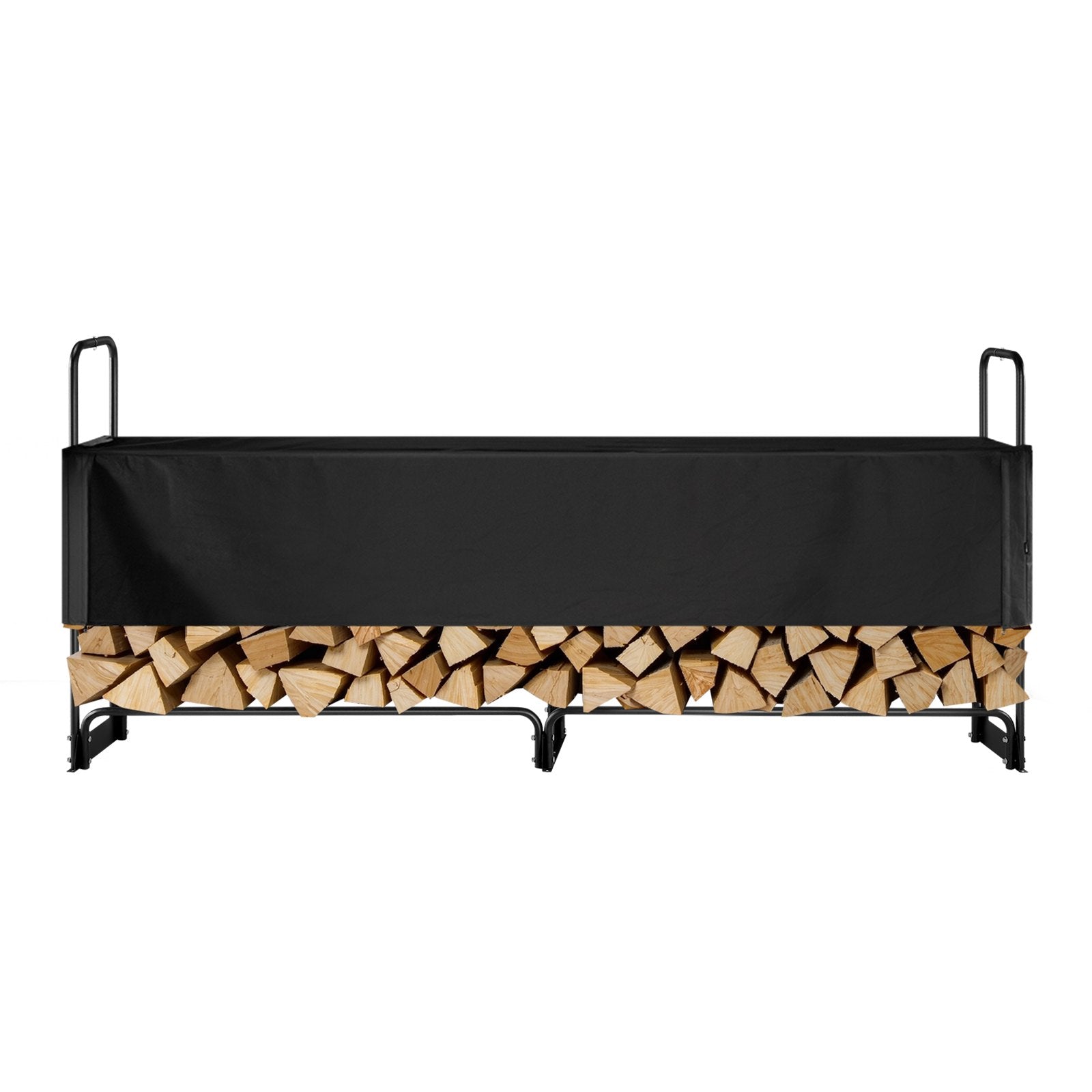 Coat Racks: VEVOR Firewood Rack with Waterproof Cover, 257 x 36 x 117 cm Outdoor Firewood Holder, 660lb Weight Capacity, 1/2 Cord Log Holder, Half-Covered, Powder-coated Wood Storage Rack for Fireplace Deck