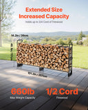 Coat Racks: VEVOR Firewood Rack with Waterproof Cover, 257 x 36 x 117 cm Outdoor Firewood Holder, 660lb Weight Capacity, 1/2 Cord Log Holder, Half-Covered, Powder-coated Wood Storage Rack for Fireplace Deck