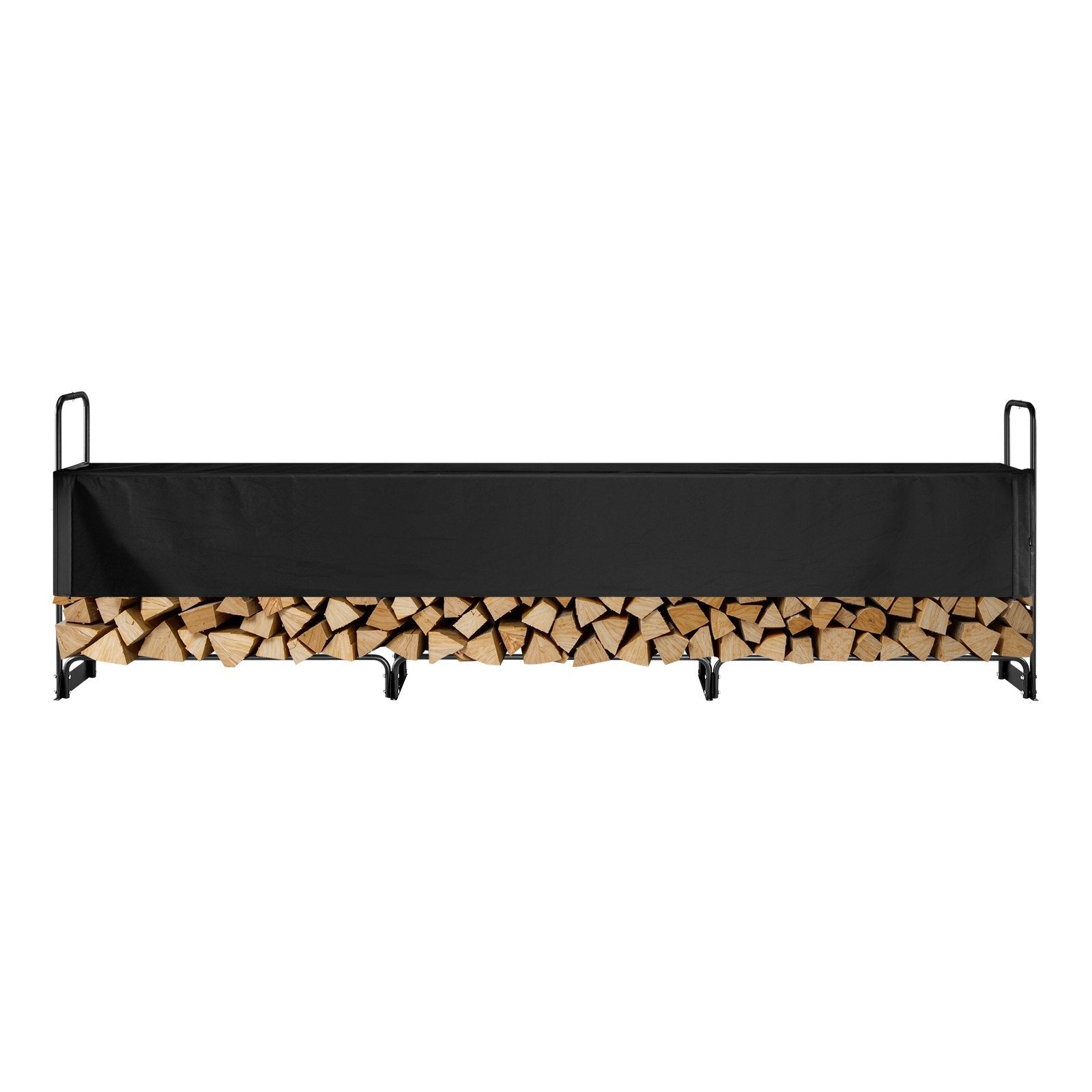 Coat Racks: VEVOR Firewood Rack with Waterproof Cover, 383 x 36 x 117 cm Outdoor Firewood Holder, 660lb Weight Capacity, 1/2 Cord Log Holder, Half-Covered, Powder-coated Wood Storage Rack for Fireplace Deck