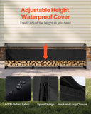 Coat Racks: VEVOR Firewood Rack with Waterproof Cover, 383 x 36 x 117 cm Outdoor Firewood Holder, 660lb Weight Capacity, 1/2 Cord Log Holder, Half-Covered, Powder-coated Wood Storage Rack for Fireplace Deck