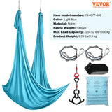 Fishing Tackle: VEVOR Aerial Silk & Yoga Swing, 10 m Length, Aerial Yoga Hammock Kit with 100gsm Nylon Fabric, Full Rigging Hardware & Easy Set-up Guide, Antigravity Flying for All Levels Fitness Bodybuilding, Blue