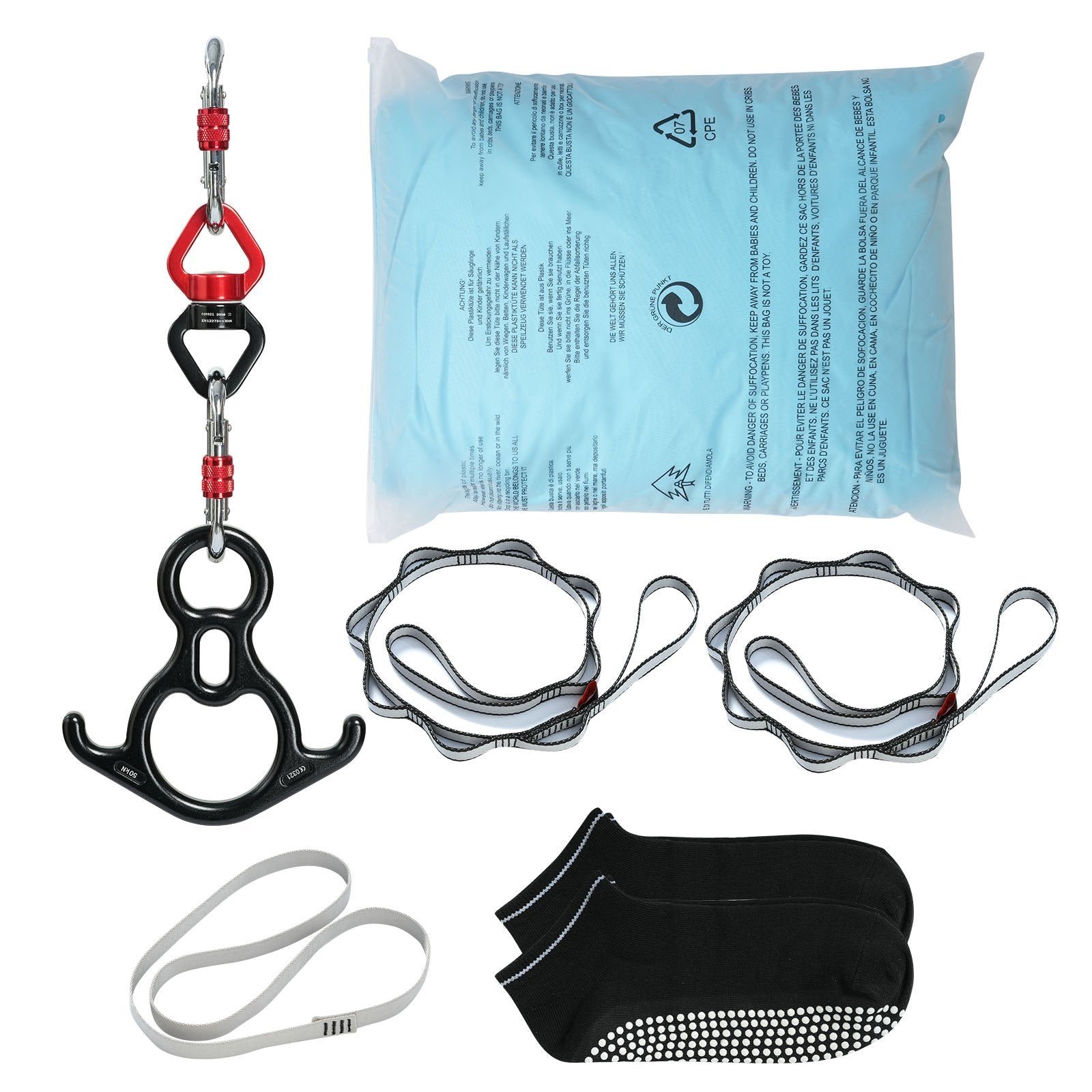 Fishing Tackle: VEVOR Aerial Silk & Yoga Swing, 10 m Length, Aerial Yoga Hammock Kit with 100gsm Nylon Fabric, Full Rigging Hardware & Easy Set-up Guide, Antigravity Flying for All Levels Fitness Bodybuilding, Blue