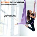 Exercise Bikes: VEVOR Aerial Yoga Hammock & Swing, 4 m Length, Yoga Starter Kit with 100gsm Nylon Fabric, Full Rigging Hardware and Easy Set-up Guide, Antigravity Flying for All Levels Fitness Bodybuilding, Purple