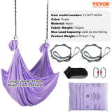 Exercise Bikes: VEVOR Aerial Yoga Hammock & Swing, 4 m Length, Yoga Starter Kit with 100gsm Nylon Fabric, Full Rigging Hardware and Easy Set-up Guide, Antigravity Flying for All Levels Fitness Bodybuilding, Purple